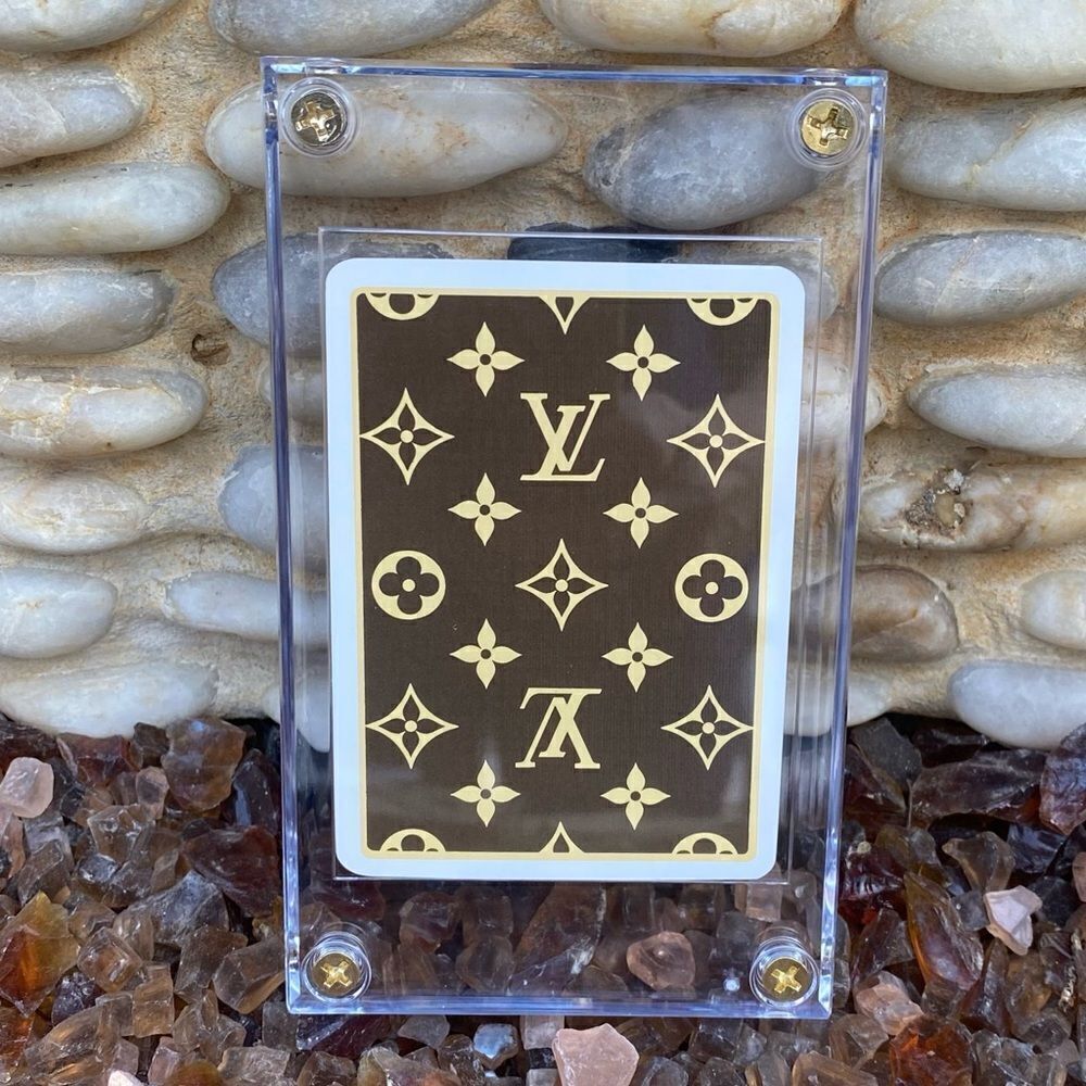 Brown Louis Vuitton (LV) Monogram Ace of Diamonds Playing Card Decor w/Cover